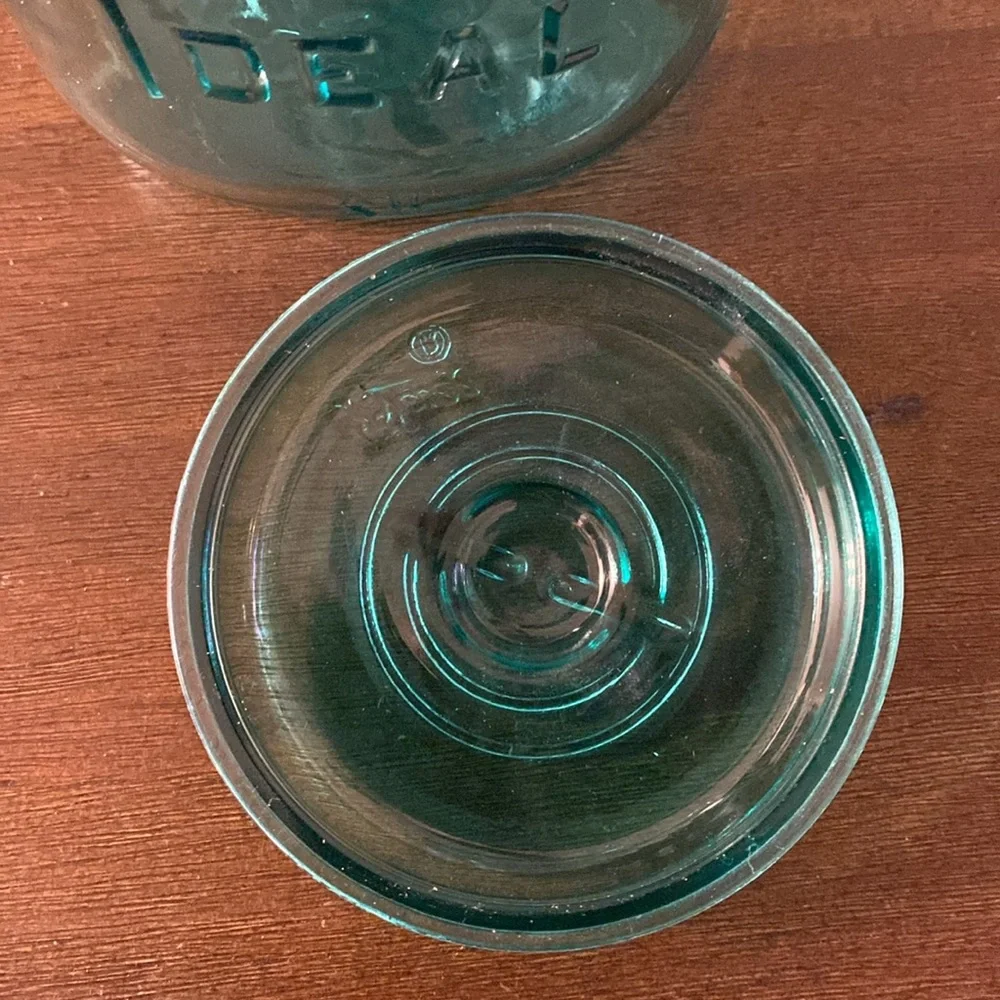 (2) Ball Ideal Bicentennial 1776-1976 Aqua Teal Blue Green Jars A11 and A8 - Picture 8 of 16